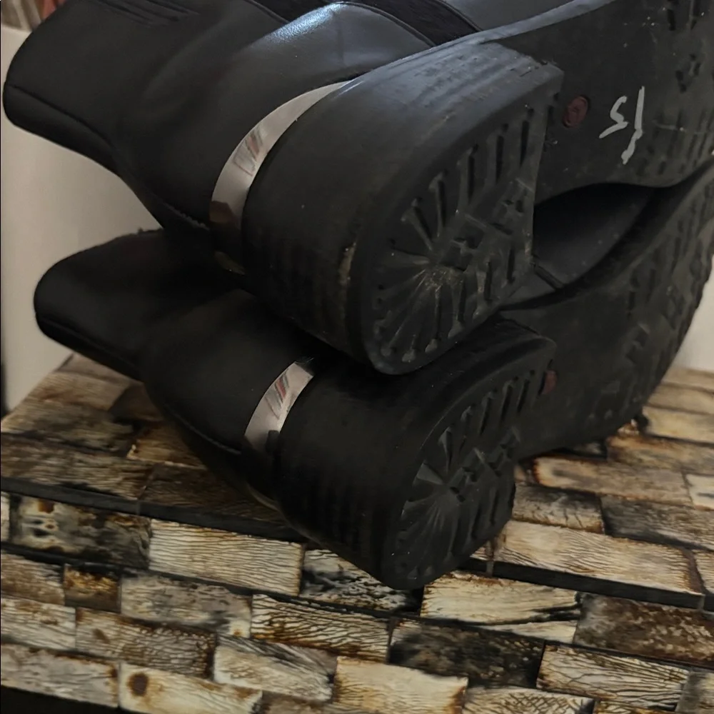 BLONDO (7W) AquaProtect Black Leather Ankle Booties Cowhair Waterproof Zipper - Picture 9 of 16